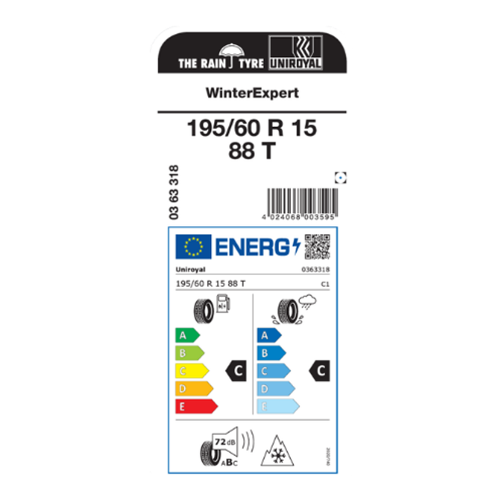 Uniroyal WinterExpert 195/60R15 88T